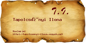 Tapolcsányi Ilona névjegykártya